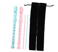 Levemolo 2pcs German Style Soprano Recorder Set for Toddlers and Boys and Girls, 8-hole Treble Flute Musical Instruments Toys in Cherry Blossom Pink and Ocean Blue, Educational Woodwind