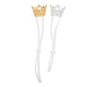 Levemolo 2pcs Hamster Crown Headdress for Small Animals Royal King Queen Pet Tiara in Gold and Silver Adjustable Cute Animal Party Crowns for Rabbits Guinea Pigs and Hamsters Celebration