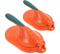 Levemolo 2pcs Handheld Dumpling Maker Press Tool with Longer Handle and Flat Surface Pp Material Manual Dough Press for Making Dumplings and Empanadas in Breakfast Shops or Restaurants