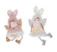 Levemolo 2pcs Holiday Angel Doll Ornaments Soft Christmas Tree Hanging Decorations for Party Wedding Valentine Day Birthday with Lightweight Hang Design