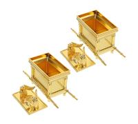 Levemolo 2pcs Israel Ark Ornament Religious Covenant Box Model Zinc Alloy Decorative Statue for Sanctuary Table Home Decor Religious Party Craft