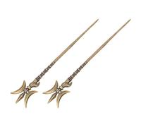 Levemolo 2pcs Metal Sword Hair Sticks for Cosplay in Ancient Chinese Style Copper Halberd Shape with Hair Protection Secures Ponytails for Themed Parties