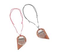 Levemolo 2pcs Mini Kalimba Thumb Piano Portable Eight Tones Beginners Finger Piano Music Instrument for Home Travel