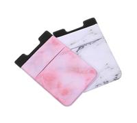 Levemolo 2pcs Mobile Phone Back Wallet Pouches Adhesive Card Holder for Ids Bank Cards and More Fits Smartphones Marble Design