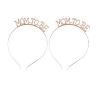 Levemolo 2pcs Mom be Headband Set Gold Alloy Elegant Wedding Hair Accessories Lightweight Comfortable Non-fading Party Hair Hoop for Adults