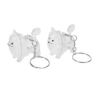Levemolo 2pcs Pet Hair Memorial Keychain Portable Keepsake Holder for Cat Dog Hair Chic Storage Box for Emotional Connection Sophisticated Design for Preserving Precious Memories