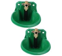 Levemolo 2pcs Pet Water Bowl Drinking Fountain Sheep Raising Copper Valve Easy to Use Clean