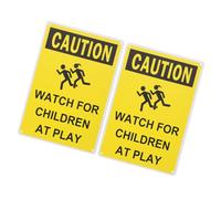 Levemolo 2pcs Playing Safety Signs for Streets and Parks, High Visibility Yellow Iron Slow down Warning Signs with Easy Installation for Pedestrians and Residential Neighborhoods
