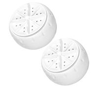 Levemolo 2pcs Portable Mini Turbine Washing Machine Plastic USB Powered Automatic Washer for Travel, Rv, Apartment Laundry, Compact Countertop Washer for Socks and Underwear
