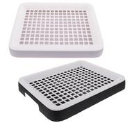 Levemolo 2pcs Rectangular Plastic Bunny Cage Toilet for Small Rabbits and Bunnies with Large Activity Space and Anti-scratch Design, Indoor Pet Potty Tray for Home or Office Use