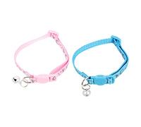 Levemolo 2PCS Reflective Cat Collars Breakaway Safety Buckle Adjustable Moon and Star Design for Boy Cats Includes Bells for Enhanced Visibility