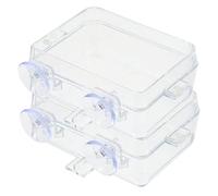 Levemolo 2pcs Reptile Feeding Bowl Cup Anti-escape Food and Water Dish for Reptiles Transparent Design for Bearded Dragons Geckos and Lizards