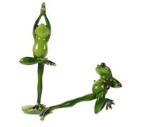 Levemolo 2pcs Resin Yoga Frog Ornaments Creative Desktop Decor for Home Wine Cabinet Unique Animal Sculpture