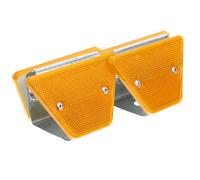 Levemolo 2pcs Road Reflectors Traffic Delineators Trapezoidal Polycarbonate Plastic and Iron Sleek Stylish Reflective Markers Long-term Use Easy to Install and Remove for Highway Safety