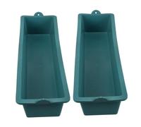 Levemolo 2pcs Small Rectangular Poultry Feeder Livestock Feed Trough Sturdy Chicken Goose Duck Feeding Troughs for Farm Use