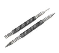 Levemolo 2pcs Spring Loaded Nail Set Carbon Steel Punch Tool Dual Head Hammerless Center Punch for Wood Metal Glass Carpentry and Finishing