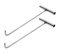 Levemolo 2pcs T-Hook Heavy Duty Hook Bell Sewer Lid Handhole Latch Home Tool Roller Shutter Door Oven Ceiling s Uncapper Manhole s Slings Grate Stainless Steel