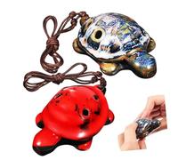 Levemolo 2pcs Turtle Shaped Ceramic Ocarina for Beginner with Six Holes, Fine Luster and Smooth Surface, Portable Music Instrument for Introductory Playing