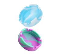Levemolo 2pcs Unbreakable Silicone Round Ashtrays with Anti-scattering Design for Home Office Patio Indoor Outdoor Use Soft Ashtrays Easy to Clean