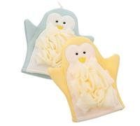 Levemolo 2pcs Unisex Foaming Bathing Glove for Showering and Scrubbing, Skin-Friendly Cartoon Exfoliating Shower Scrubbing Towel Made from Plant Cloth, for Body Cleansing and Dead Skin