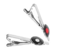 Levemolo 2pcs Vintage round Alloy Tie Clip for Men with Secure Grip and Smooth Silver Toned Texture, Necktie Clasp for Business, Office, Wedding, and Music Lovers