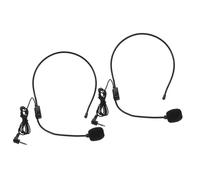 Levemolo 2pcs Vocal Condenser Mic Wired Headset for Voice Amplifier Microphone Flexible Earhook Lightweight Design for Singing Teaching Lectures Black