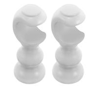 Levemolo 2pcs Wood Curtain Rod Brackets with Screws Wall Mount Holders for Diameter Poles Elegant Natural Finish Supports for Drapery Rods in Living Bedroom Bathroom