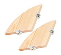 Levemolo 2pcs Wooden Climbing Perch for Parrots Natural Wood Bird Stand Platform for Cockatiels Parakeets Birds Easy to Install Spacious Design for Play Rest