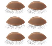 Levemolo 3 Pairs Silicone Replacement Eyelids for Eyelash Extension Practice Kit Reusable and Washable Makeup Practice Device for Professional Lash Extension Training