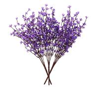 Levemolo 3 Pcs Artificial Plum Blossom Branches Faux Flower Stems for Living Room Decor Unpotted Silk Flower Arrangement Supplies Purple Plastic Blossom