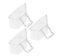 Levemolo 3 Pcs Hanging Parrot Feeding Bowl Set Anti-Splash Acrylic Food Container for Birds Flat Base Design Suitable for Parrot Cages and Bird Houses