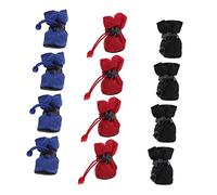 Levemolo 3 Sets Dog Rain Boots Non-slip Pet Shoes for Small Dogs Rainproof Outdoor Paw Protection