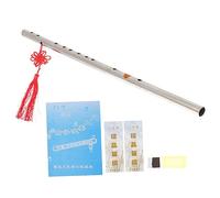 Levemolo 304 Stainless Steel Flute f Tone Copper and Gold Plating, Thickened 50cm Metal Chinese Flute Set 6 Accessories for Beginners and Kids, Portable Traditional Musical Instrument