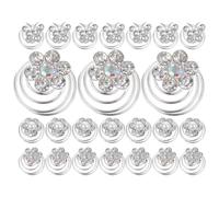 Levemolo 36 in 1 Rhinestone Spiral Hair Pin Set with Pearl Mini Clips, Alloy Material, Flexible Design, for Wedding and Every Day Hair Styling