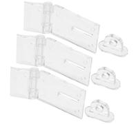 Levemolo 3pcs Acrylic Hinge Latch Lock Hasp Compact Traditional Latch Design Resistance to Damage for Doors and Cabinets Suitable for Homes and Shops Secure Locking Solution