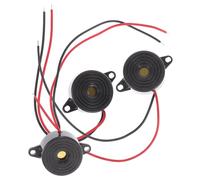 Levemolo 3pcs Active Piezoelectric Buzzer Continuous Tone Alarm Sounders with Complete Drive Circuit and Wide Voltage Power Supply for Areas Need Sound Alarm and Car Modification Black Ppo