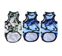 Levemolo 3pcs Dog Camouflage Vest Puppy Clothes Breathable Soft Pet Apparel for Small Dogs, Includes Bird's Eye and Bird's Eye Blue L, Suitable for Outdoor and Daily Wear