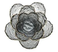 Levemolo 3pcs Flower Shaped Glass Breakfast Bowl with Gold Rim, Chic and Delicate Fruit Serving Bowl for Home and Restaurant, Easy to Observe Food, Fine Craftsmanship Glass Tableware