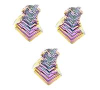 Levemolo 3pcs Natural Bismuth Crystal Metal Mineral Stone Crystal Block for Crafting in Unique Random Pattern for Decor Random Style