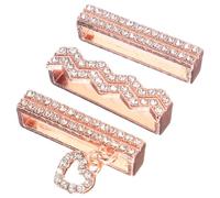 Levemolo 3pcs Pink Rhinestone Watch Strap Charm Metal Ring Loop Decoration | Unique Ornament for Watch Band, Easy to Use Accessory, Light Weight Metal Detail, Decorative Touch