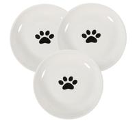 Levemolo 3pcs Silicone Bottom Non- Cat Bowls Ceramic Cat Food and Water Dishes for Healthy Eating for Kittens and Easy to Clean and Maintain