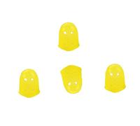 Levemolo 4 Pieces Yellow Silicone Guitar Fingertip Protectors Small Size Finger Caps for Ukulele Electric Guitar Mandolin Practice Finger Guards