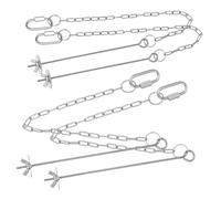 Levemolo 4Pcs Adjustable Chicken Hanging Feeder Chains with Hooks Vegetable Fruit Skewer Holders for Hens and Medium Birds Chicken Foraging to Stimulate Natural Pecking and Reduce Stress