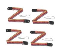 Levemolo 4pcs Adjustable Hawaiian Ukulele Strap Vintage Woven Cotton Shoulder Belts for Banjo Guitar Accessory Comfortable Soft Texture Wear-resistant Design for Musicians