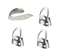 Levemolo 4pcs Adjustable Silver Metal Thumb Finger Picks Set for Guitar, Banjo Ukulele - Smooth Plectrum for Fingerpicking and Stringed Instrument Accessories