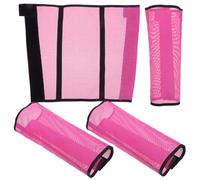 Levemolo 4pcs Breathable Mesh Fly Boots for Horses Pink Elastic Non-slip Horse Leggings Protective Covers Preventing Fly and Mosquito Bites Comfortable Lightweight Wraps for Riding and