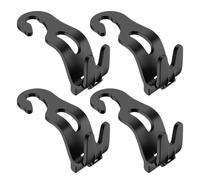Levemolo 4pcs Car Storage Hook Headrest Hangers Car Back Seat Hanger Abs Black for Hanging Groceries and Umbrella