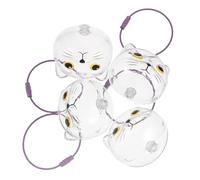 Levemolo 4Pcs Cat Hair Keepsake Keychains Pet Hair Storage Pendant with Yellow Eye Balls for Cat Memorial and Fur Collection