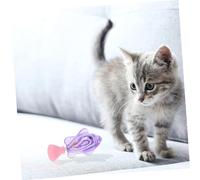 Levemolo 4pcs Electric Cat Fish Shape Interactive Swimming Kitten Plaything with LED Light for Indoor Cats Stimulates Curiosity and Relieves Stress and Adorable Design in Blue Green Purple