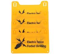 Levemolo 4pcs Electric Fence Caution Warning Signs Pvc Sturdy Material Yellow Rounded Corners Fonts Vivid Color High Voltage Safety Labels for Home Safety and Gates